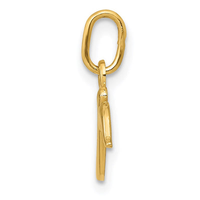 14K Yellow Gold Initial Letter Charm for Personalized Jewelry Accessories