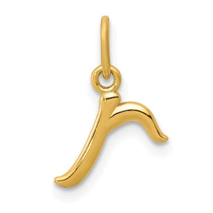 14k Yellow Gold Initial Letter Charm for Personalized Jewelry Accessories (Style YC1060R)