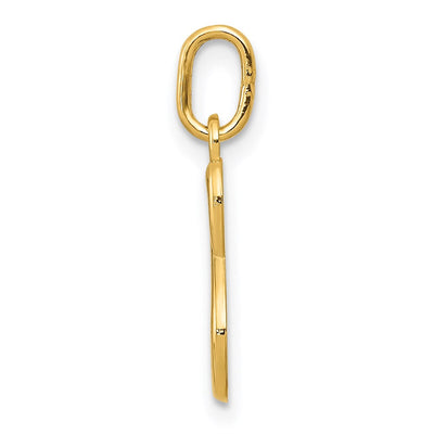 14K Yellow Gold Initial Letter Charm for Personalized Jewelry Accessories