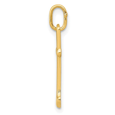 14K Yellow Gold Initial Letter Charm for Personalized Jewelry Accessories