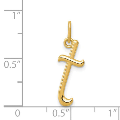 14K Yellow Gold Initial Letter Charm for Personalized Jewelry Accessories