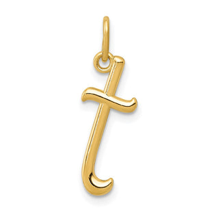 14k Yellow Gold Initial Letter Charm for Personalized Jewelry Accessories (Style YC1060T)
