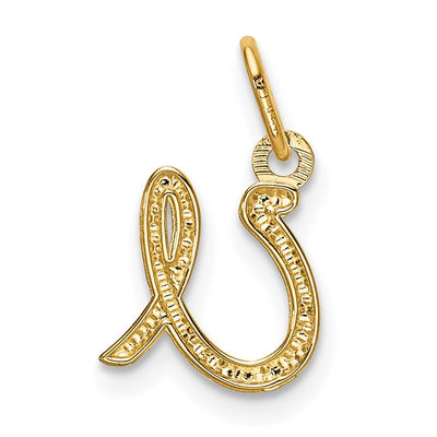14K Yellow Gold Initial Letter Charm for Personalized Jewelry Accessories