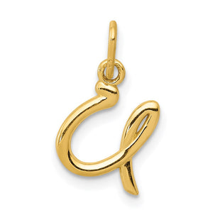 14k Yellow Gold Initial Letter Charm for Personalized Jewelry Accessories (Style YC1060U)