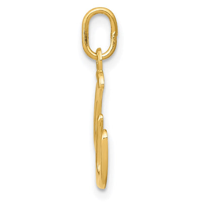 14K Yellow Gold Initial Letter Charm for Personalized Jewelry Accessories