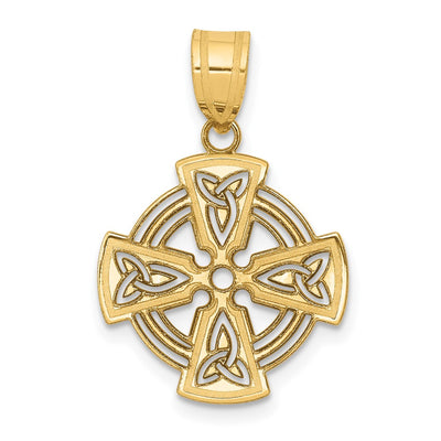 14K Laser Cut Celtic Cross Charm