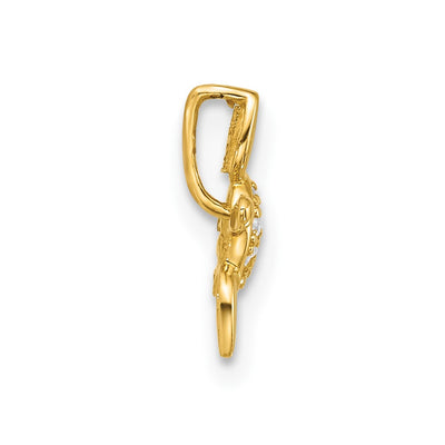 14K Childrens CZ Sea Turtle Chain Slide