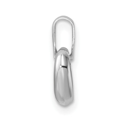 14K White Gold 3D CZ Heart Pendant