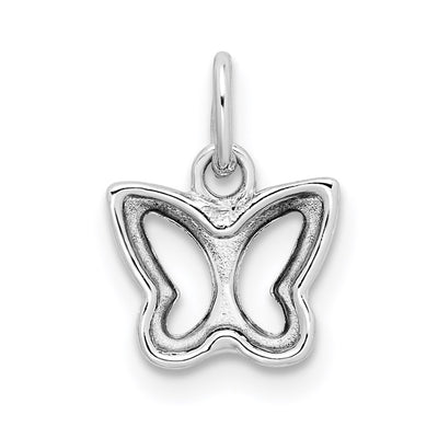 14K White Gold Cut-out Butterfly Pendant
