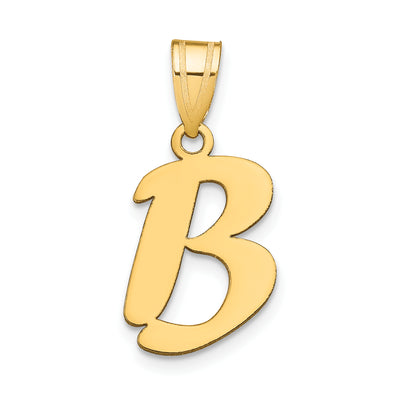 14K Polished Script Letter Initial Pendant