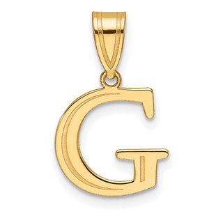 14k Polished Etched Letter G Initial Pendant (Style YC1539G)