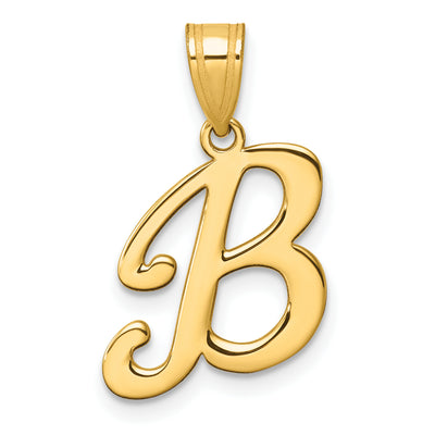 14K Script Letter Initial Pendant