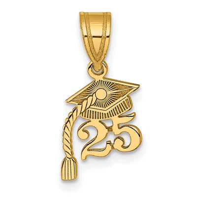 14K Graduation Cap 25 w/ Dangling Tassle Charm