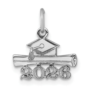 14K White Gold 2026 Graduation Cap and Diploma Charm (Style YC1550W-26)