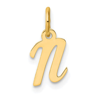 14K Small Script Letter N Initial Charm (Style YC1553N)