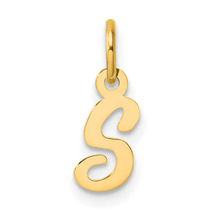 14K Small Script Letter S Initial Charm (Style YC1553S)