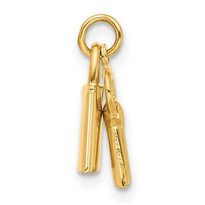 14K Polished Lock and Key Pendant