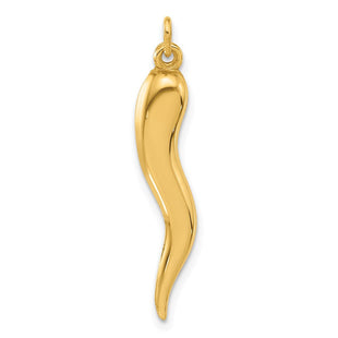 14k Polished Hollow Italian Horn Pendant (Style YC1582)