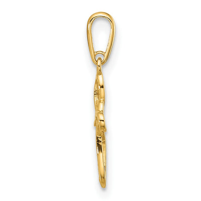 14K Polished Heart Celtic Cross Pendant