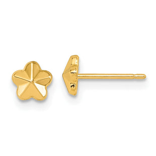 14K Polished Flower Post Earrings (Style YC1638)