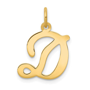 14KY Script Letter D Initial Charm (Style YC248D)