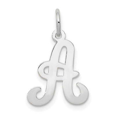 14KW White Gold Script Letter Initial Charm