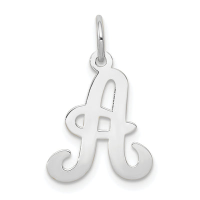 14KW White Gold Script Letter Initial Charm