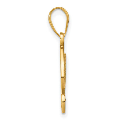 14K Yellow Gold Script Letter Initial Pendant with Diamond Accent Jewelry Charm Necklace