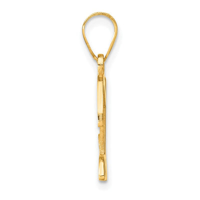 14K Yellow Gold Script Letter Initial Pendant with Diamond Accent Jewelry Charm Necklace