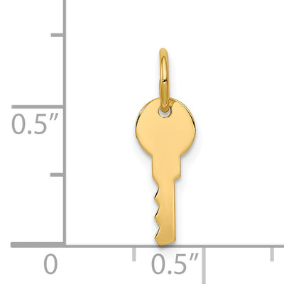 14K Polished Key Charm, 17 x 5mm