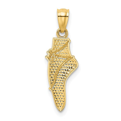 14K w/Rhodium Ballet Shoe Pendant