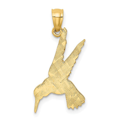 14K Hummingbird Pendant, 25 x 13mm