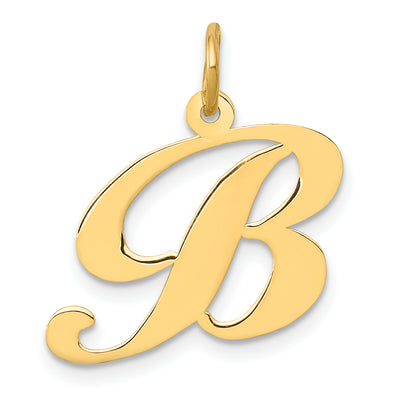 14K Medium Fancy Script Letter Initial Charm