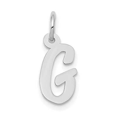14K White Gold Small Script Letter Initial Charm (Standard)