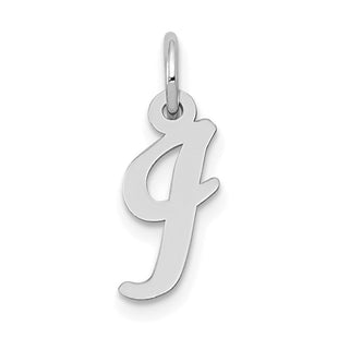 14k White Gold Small Script Letter I Initial Charm (Style YC659I)