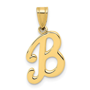 14KY Script Letter B Initial Pendant (Style YC993B)