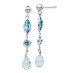 14K WG Blue Topaz Post Earrings (Style YE1372)