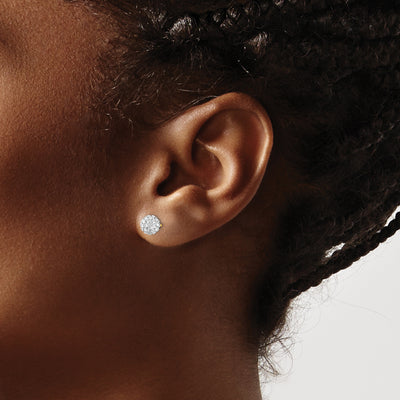 14K Post Crystal Ball Earrings