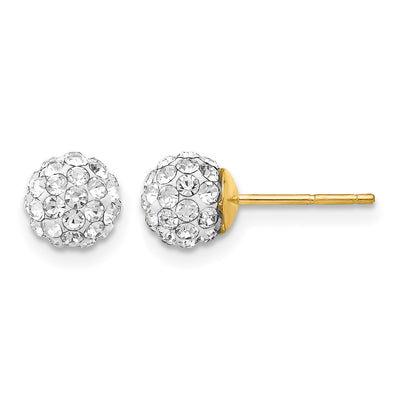 14K Post Crystal Ball Earrings