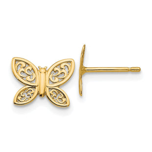 14k Polished Butterfly Post Earrings (Style YE1754)