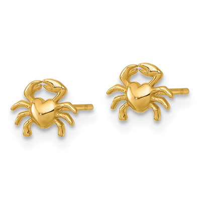 14K Polished Crab Post Earrings
