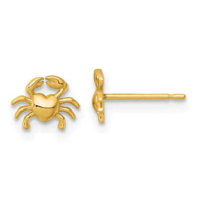 14K Polished Crab Post Earrings