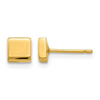 14K Polished Square Post Ear, 4.5 x 4.5mm