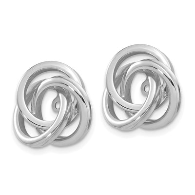 14K White Gold Polished Love Knot Earring Jackets, 15 x 15mm