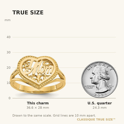 14K Two-tone Sun and Moon Charm, 28 x 20mm