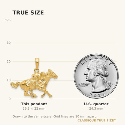 14K Jockey on Horse Pendant