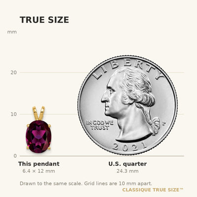 14K Oval Rhodolite Garnet pendant