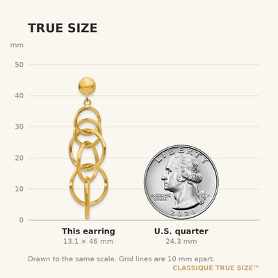 14K Circle Drop Post Earrings