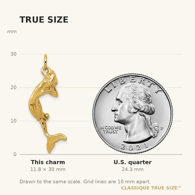 14K 3D Mermaid Charm