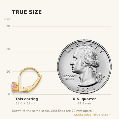 14K Madi K Leverback Pink CZ Earrings